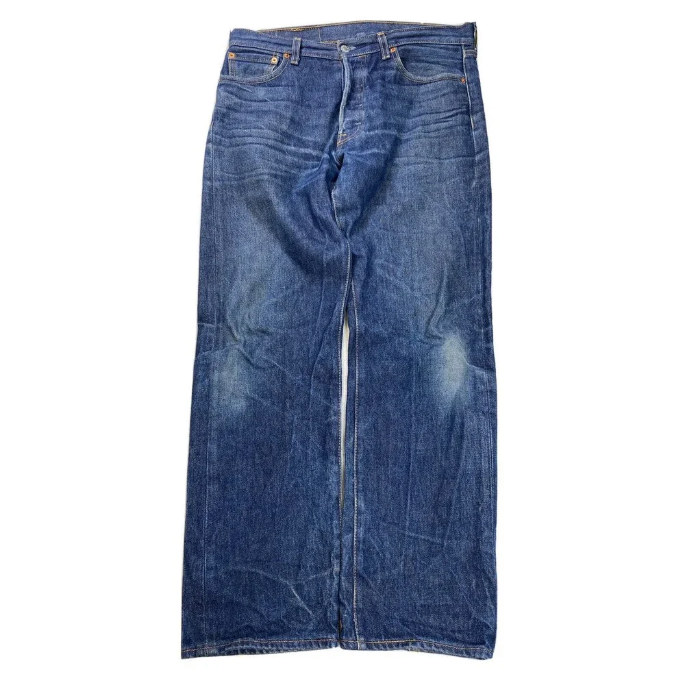 Levi's Men's Dark Wash 501 Button Fly Straight Leg Jeans Sz 31x30 - Picture 1 of 4
